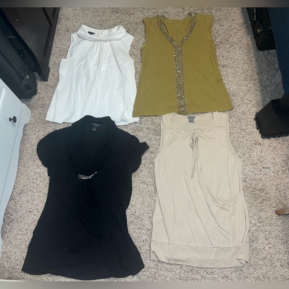Lot of 4 womens size large blouses or work tops